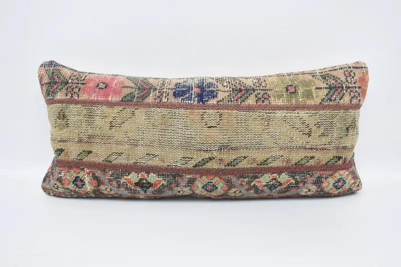 Interior Designer Pillow, 16x36 Beige Cushion Case, Antique Pillows, Ethnical Kilim Rug Pillow, Aztec Pillow Case, Pillow Case, Handmade Pillow Case - 1