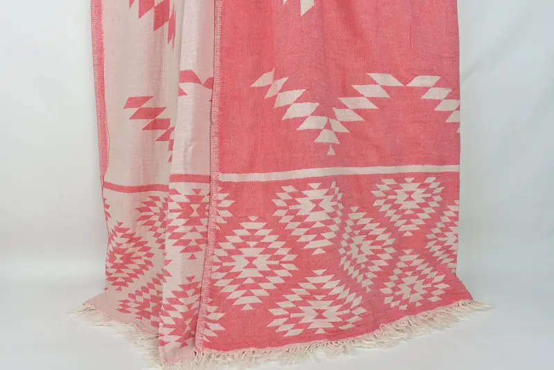 Maid Of Honor Gift, Family Gift Basket, Turkish Throw Blanket, Housewarming Gift, Throw Blanket Couch, 84x56 Cotton Kilim Towel, Personalized Gifts - 8