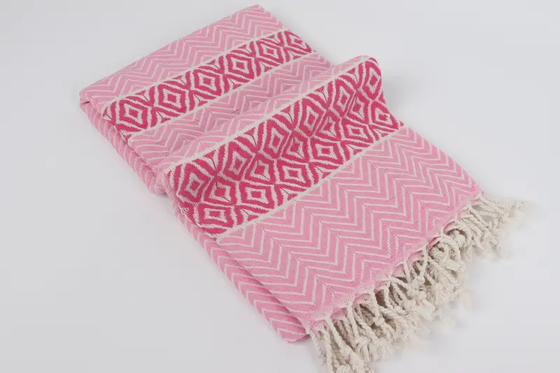 Thin towel, Turkish beach towel, Customized Turkish Towel, Xmas Gifts, Organic Beach Towel, Embroidered Towel, 70x40 Cotton Chevron Towel - 6