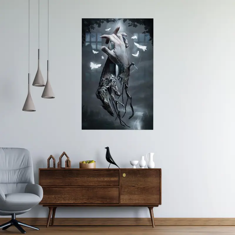 Gerçeküstü Soyut Baskılı Cam: Çatı Katınız için Modern Zarafet