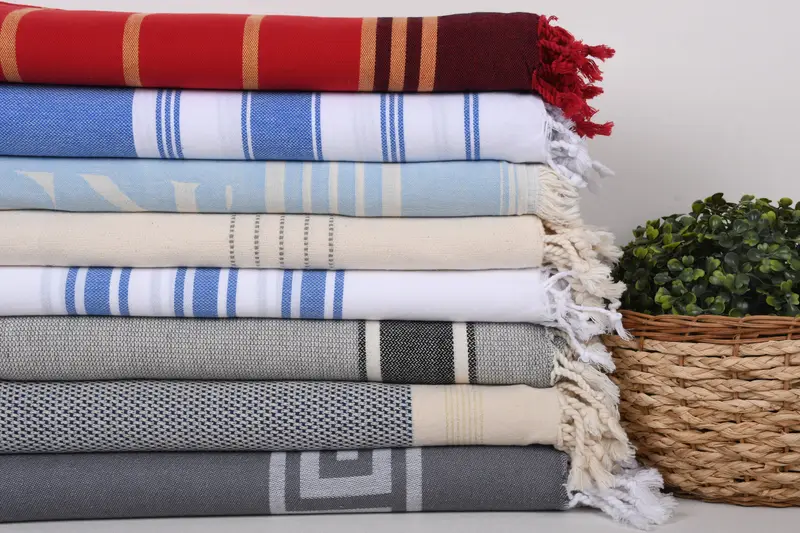Turkish towel, Best Friend Gift, Thin and lightweight Turkish peshtemal, Gift Boxes Towel, 70x40 Cotton Set of 8 Towel, Monogrammed Beach Towel - 2