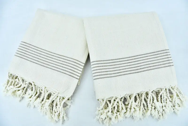 Monogramlı Türk havlu, spa havlu, kişiselleştirilmiş hediyeler, sevgililer günü hediyesi, 36x18 keten çizgili havlu, monogram el havlu, küçük banyo havlu - 6