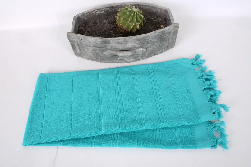 Monogram Mutfak Havlu, Sevgililer Günü Hediyesi, 40x18 Pamuklu Çizgili Terry Havlu, Konuk Havlusu, Türk El Havlusu, Monogramlı El Havlusu - 6