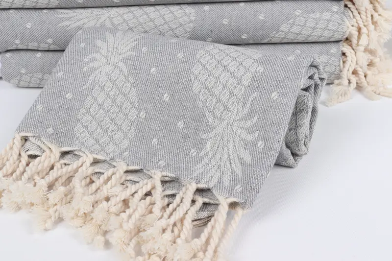 80x40 Cotton Pineapple Design Towel, Monogram Beach Towel, Personalized Gift For Him, Embroidered Towel, Organic Cotton Towel, Beach Towel Bulk - 5
