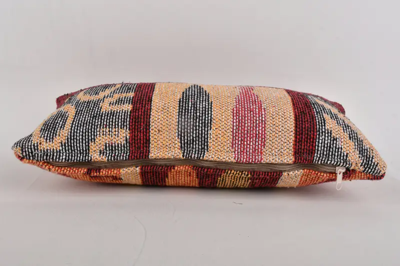 Yoga Pillow, Antique Pillows, Kilim Cushion Sham, Ikat Pillow Sham, 8x16 Red Pillow Cover, Cushion Cover, Handmade Kilim Cushion - 5