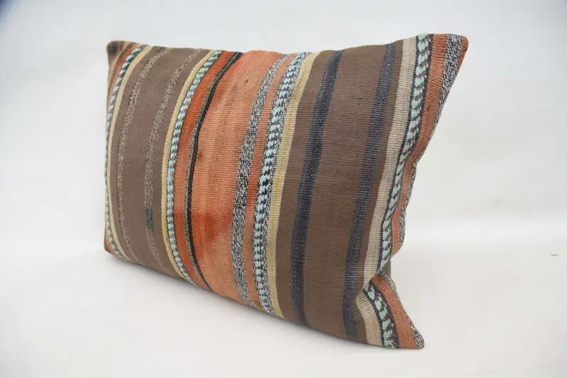 Cushion Cover, 20x28 Brown Cushion Cover, Boho Pillow, Sofa Pillow Case, Outdoor Pillow Case, Turkish Pillow, Kilim Pillow Cover - 5