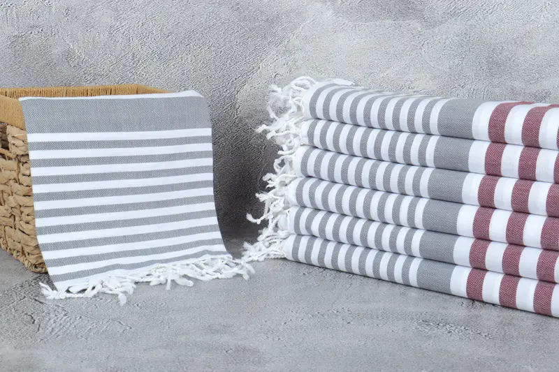 Unique Wedding Gift, Best Beach Towel, Valentines Day Gift Idea, 68x36 Cotton Striped Towel, Bachelorette Party Decorations, Embroidered Towel - 3