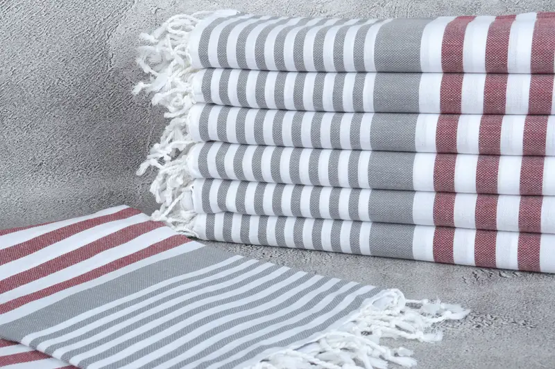 Unique Wedding Gift, Best Beach Towel, Valentines Day Gift Idea, 68x36 Cotton Striped Towel, Bachelorette Party Decorations, Embroidered Towel - 2