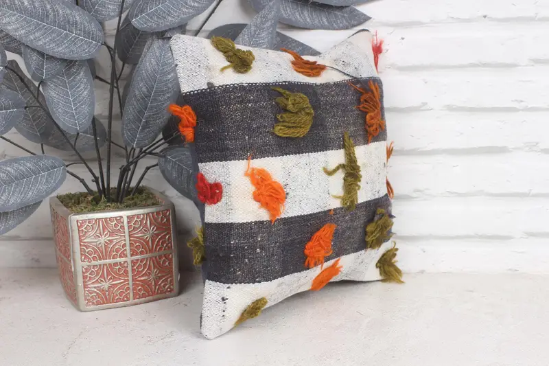 Cushion Cover, Pillow for Sofa, 12x12 Beige Pillow Cover, Nautical Throw Pillow, Interior Designer Pillow, Vintage Kilim Pillow, Indoor Cushion Case - 4
