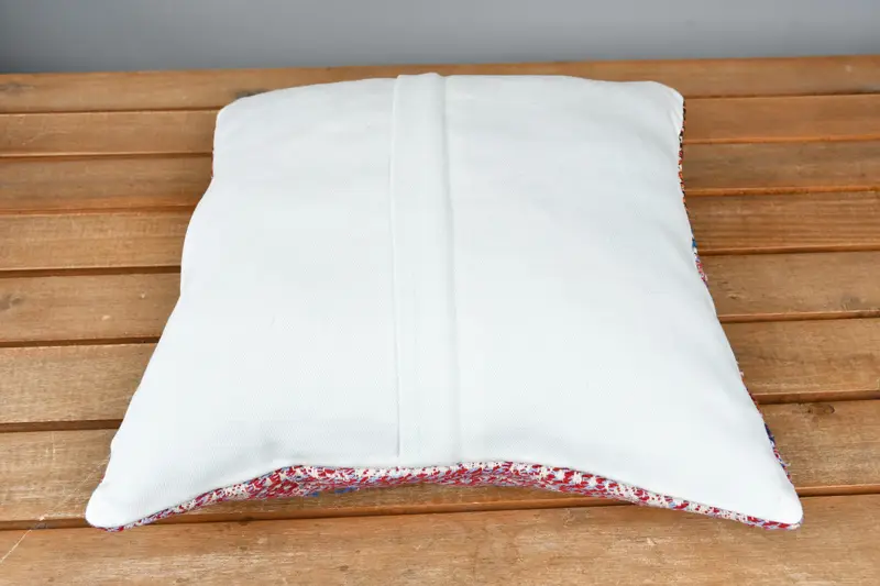Custom Pillow, 12x12 Blue Pillow, Handwoven Pillow Cover Cushion, Handmade Kilim Cushion, Kilim Pillow Cover, Pillow Sham, Throw Kilim Pillow - 4