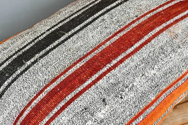 20x28 White Pillow Cover, Ethnical Kilim Rug Pillow, Kilim Pillow Cover, Pillow Cover, Interior Designer Pillow, Armchair Pillow Cover - 3