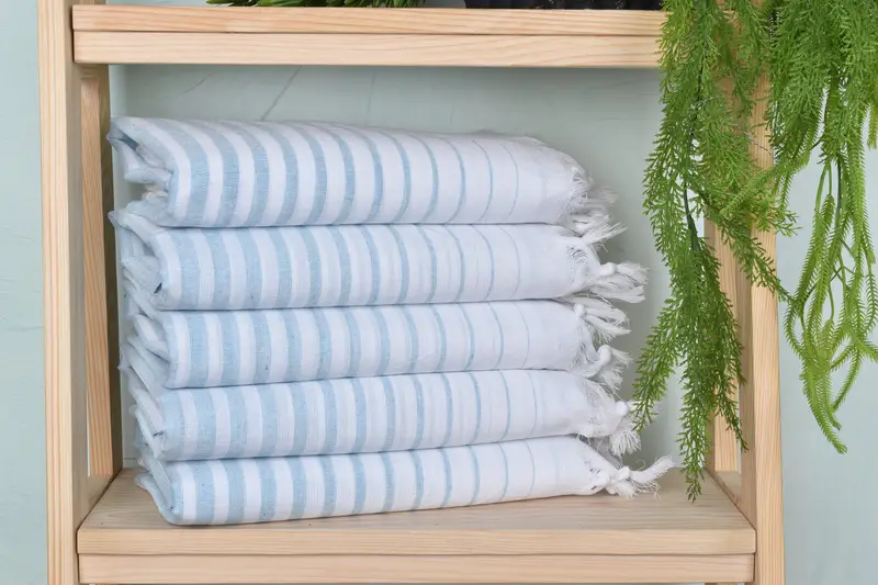 70x40 Baumwollstreifenhandtuch, Peshtemal -Handtuch, Monogramm Beachhandtuch, Brautjungferngefälle, bestes Hochzeitsgeschenk, maßgefertigte Hochzeitsgeschenke, Hauswarming -Geschenk - 2