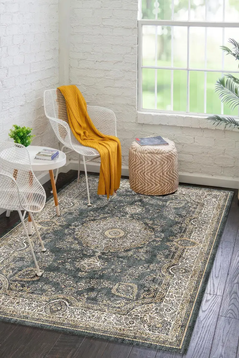 エレガントなTılsım Kadifeプリントラグ：モダンなデザインと快適さ