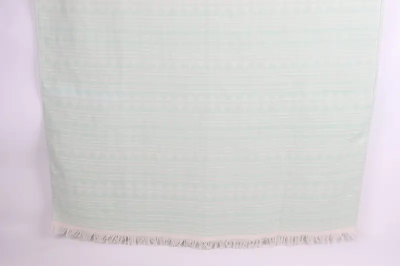 Bachelorette Bath Towel Mint Kilim Design Turkish Cotton, 40x71 Inches