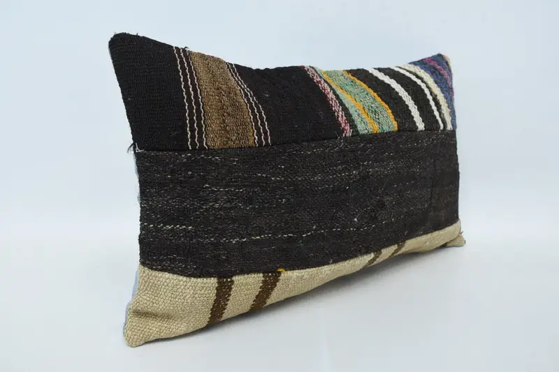 Boho Throw Pillow, Antique Pillows, Vintage Pillow, Home Decor Pillow, Car Pillow Sham, 12x20 Brown Pillow, Cushion Case, Pastel Cushion Cover - 3