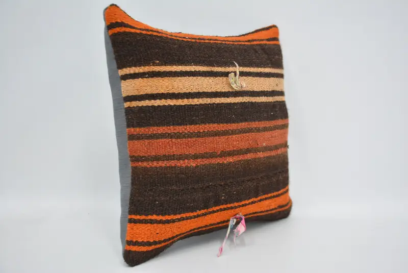 Home Decor Pillow, Pillow Case, Vintage Pillow, Ethnical Kilim Rug Pillow, Colorful Cushion, Traditional Pillow Sham, 14x14 Red Pillow - 3