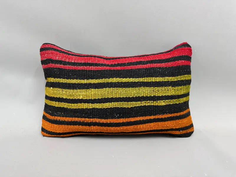 Knitted Pillow Cover, 12x20 Red Pillow Sham, Boho Pillow Sham Cover, Cushion, Pet Pillow, Gift Pillow, Turkish Bench Cushion Case, Vintage Pillow - 4