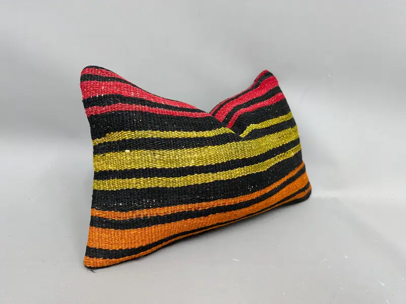 Knitted Pillow Cover, 12x20 Red Pillow Sham, Boho Pillow Sham Cover, Cushion, Pet Pillow, Gift Pillow, Turkish Bench Cushion Case, Vintage Pillow - 2