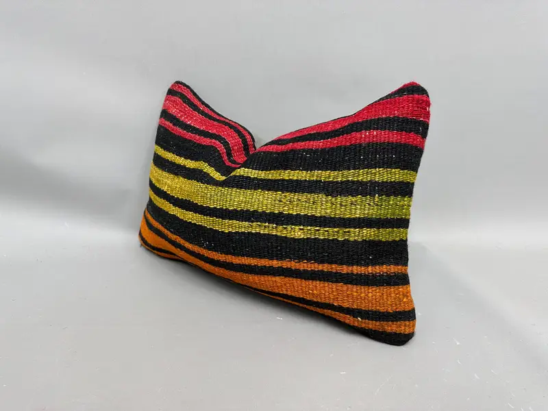 Knitted Pillow Cover, 12x20 Red Pillow Sham, Boho Pillow Sham Cover, Cushion, Pet Pillow, Gift Pillow, Turkish Bench Cushion Case, Vintage Pillow - 3