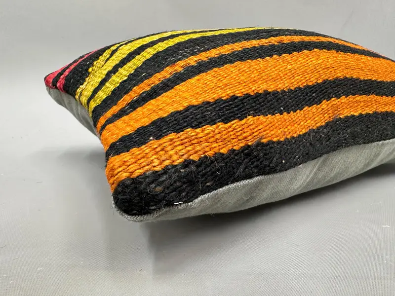 Knitted Pillow Cover, 12x20 Red Pillow Sham, Boho Pillow Sham Cover, Cushion, Pet Pillow, Gift Pillow, Turkish Bench Cushion Case, Vintage Pillow - 6