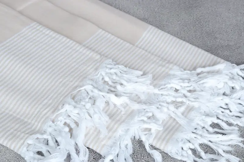 Bridal Gifts, Sand-resistant towel, Large Turkish Towel, Scarf Towel, 80x36 Cotton Striped Towel, Personalized Beach Towel, Oversized Beach Towel - 5