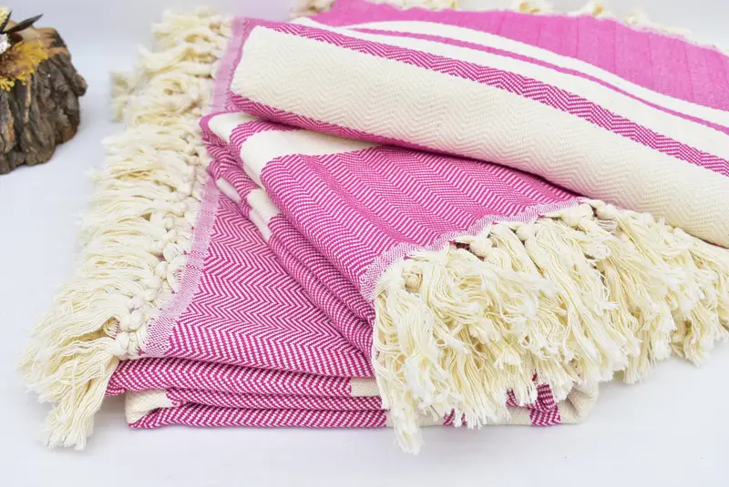 Turkish Cotton Throw Blanket, Bachelor Party Gifts, Decorative Blanket, Throw Blanket Couch, Tablecloth, 96x80 Cotton Herringbone Towel - 5