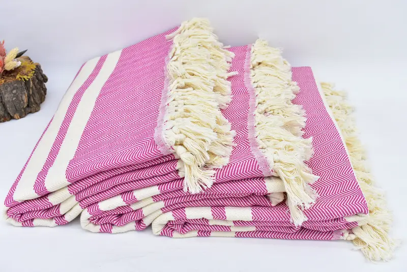 Turkish Cotton Throw Blanket, Bachelor Party Gifts, Decorative Blanket, Throw Blanket Couch, Tablecloth, 96x80 Cotton Herringbone Towel - 6