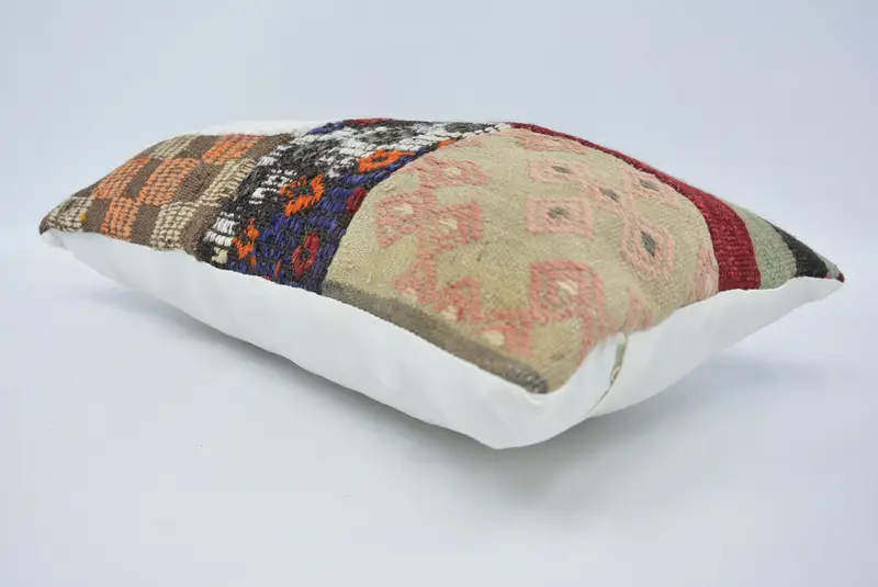 Morroccon Kilim Cushion Cushion Case, Kilim Cushion Sham, 12x24 White Pillow Case, Kilim Pillow Cover, Cushion, Ethnical Kilim Rug Pillow - 6