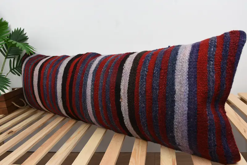 Outdoor Bolster Cushion Case, 16x48 Blue Pillow, Cushion, Office Chair Cushion, Antique Pillows, Kilim Pillow, Kilim Pillow Cover - 5