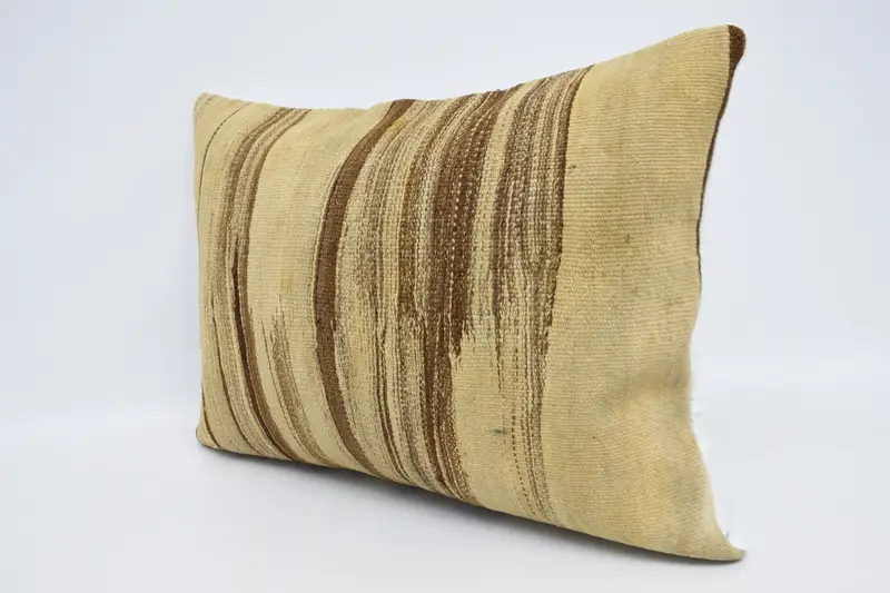 Square Throw Pillow, Vintage Pillow, Turkish Kilim Pillow, Pillow Sham, Knitted Pillow Case, Turkish Pillow, 20x28 Brown Pillow Case - 4