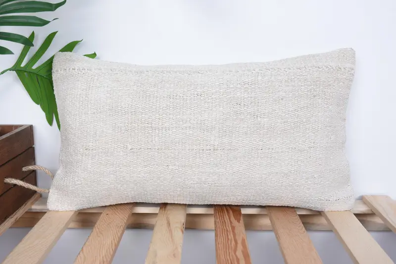 Vintage Kilim Pillow Pillow Case, Home Decor Pillow, Gift Pillow, Art Deco Cushion Case, Kilim Pillow, Pillow Case, 10x20 White Cushion - 1