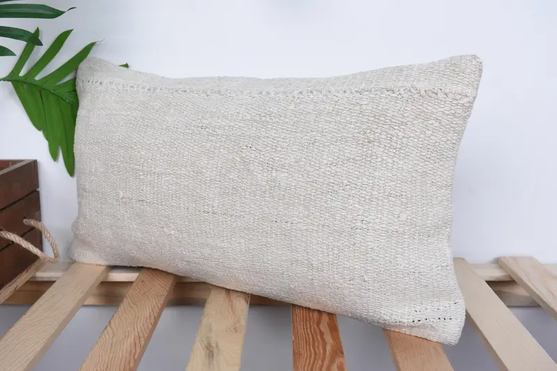 Vintage Kilim Pillow Pillow Case, Home Decor Pillow, Gift Pillow, Art Deco Cushion Case, Kilim Pillow, Pillow Case, 10x20 White Cushion - 5