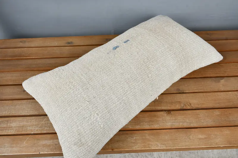 Vintage Kilim Throw Pillow, 12x24 Beige Pillow, Cushion, Patio Pillow, Garden Pillow Case, Throw Kilim Pillow, Boho Pillow, Cozy Throw Cushion Cover - 3