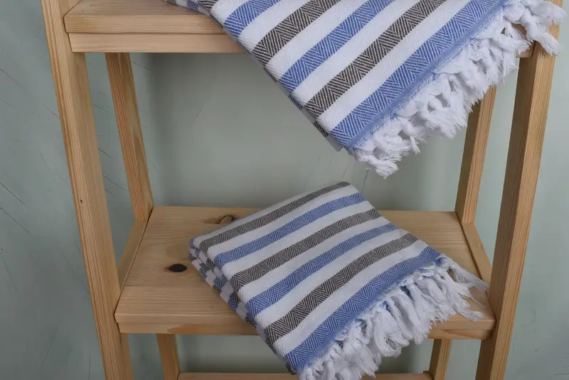 Handmade Turkish hammam towel, Beach towel, 64x40 Cotton Striped Towel, Personalized Gift, Turkish Towel Set, Best Friend Gift Ideas, Summer Gift - 5