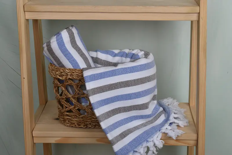 Handmade Turkish hammam towel, Beach towel, 64x40 Cotton Striped Towel, Personalized Gift, Turkish Towel Set, Best Friend Gift Ideas, Summer Gift - 4