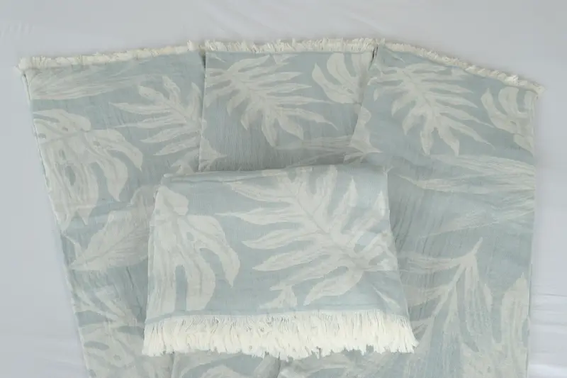 Custom Blanket, Wedding Hand Made Gift, Turkish Throw Blanket, 94x86 Cotton Floral Design Towel, Woven Blanket, Bridal Shower Gift, Home Decor Gifts - 5
