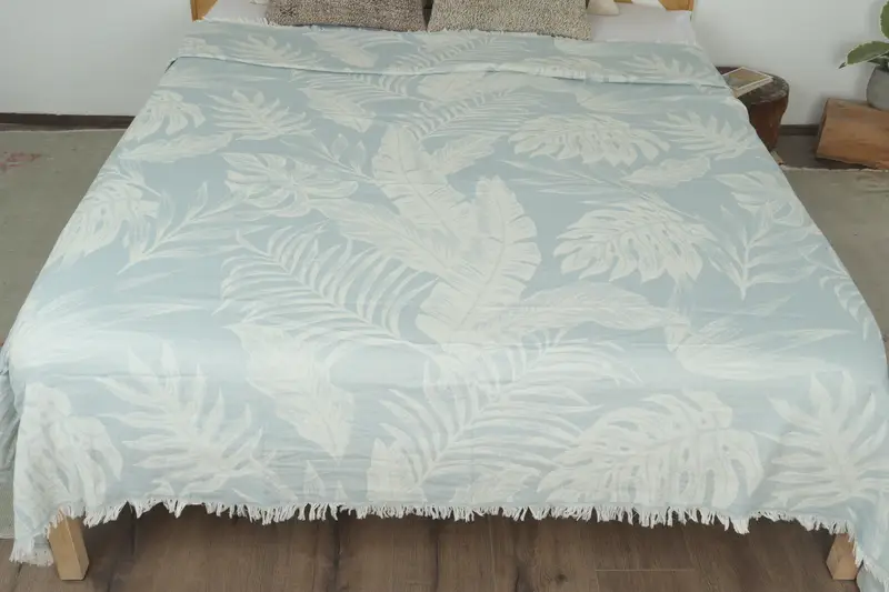 Custom Blanket, Wedding Hand Made Gift, Turkish Throw Blanket, 94x86 Cotton Floral Design Towel, Woven Blanket, Bridal Shower Gift, Home Decor Gifts - 8