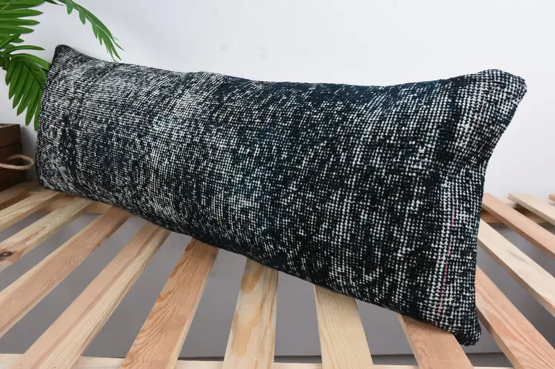 Pillow for Couch, Vintage Kilim Pillow, Pillow Case, 12x36 Blue Cushion Cover, Accent Cushion, Ethnical Kilim Rug Pillow - 5