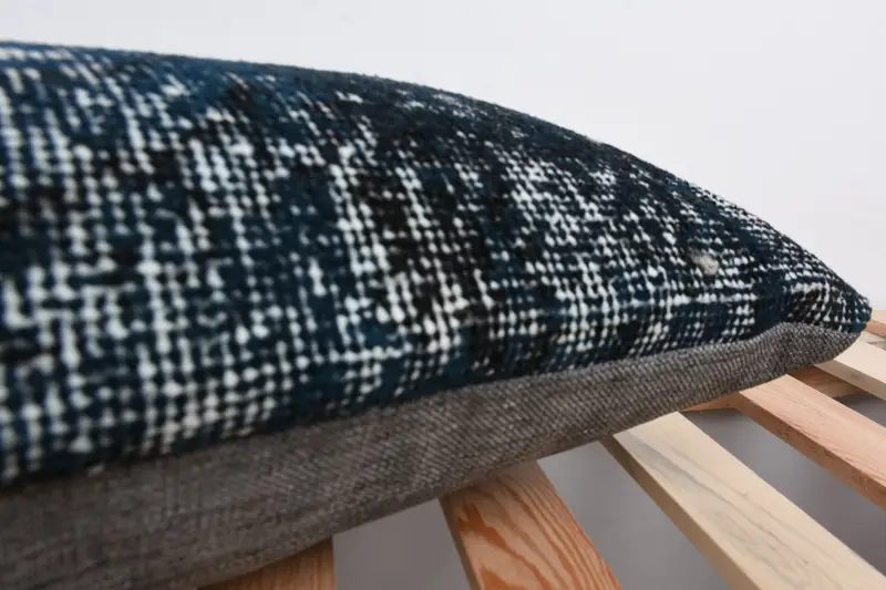 Pillow for Couch, Vintage Kilim Pillow, Pillow Case, 12x36 Blue Cushion Cover, Accent Cushion, Ethnical Kilim Rug Pillow - 7