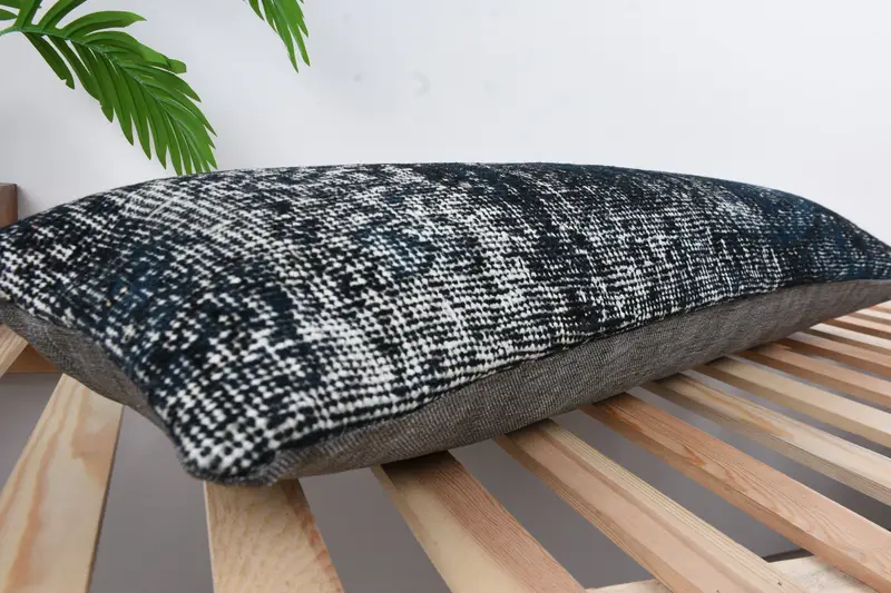 Pillow for Couch, Vintage Kilim Pillow, Pillow Case, 12x36 Blue Cushion Cover, Accent Cushion, Ethnical Kilim Rug Pillow - 6