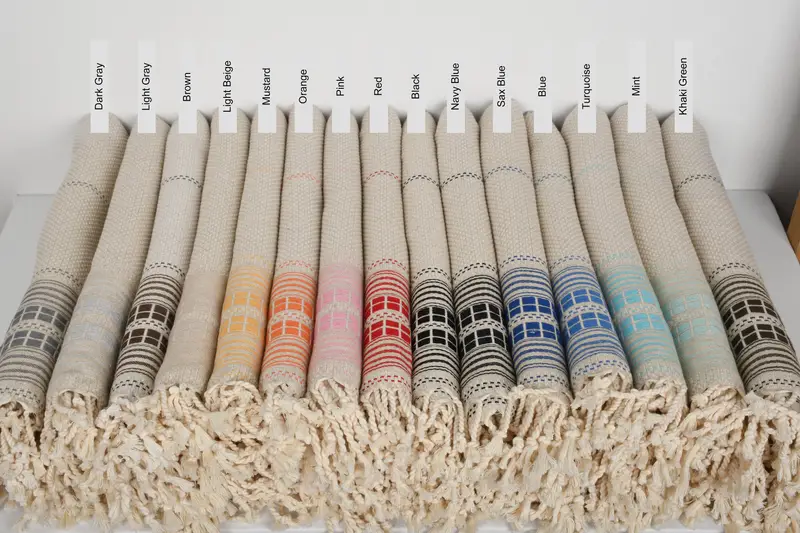 Custom Wedding Favors Turkish Cotton Linen Beach Towel, 67x40 Inches