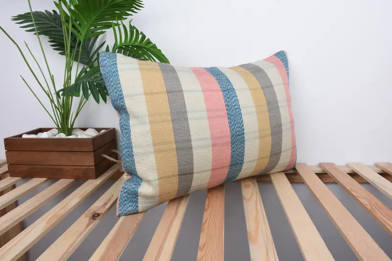 Handwoven Pillow, Antique Pillows, Lounge Throw Pillow Case, Kilim Pillow Cover, Turkish Kilim Pillow, Pillow, 16x24 Blue Pillow Case - 4