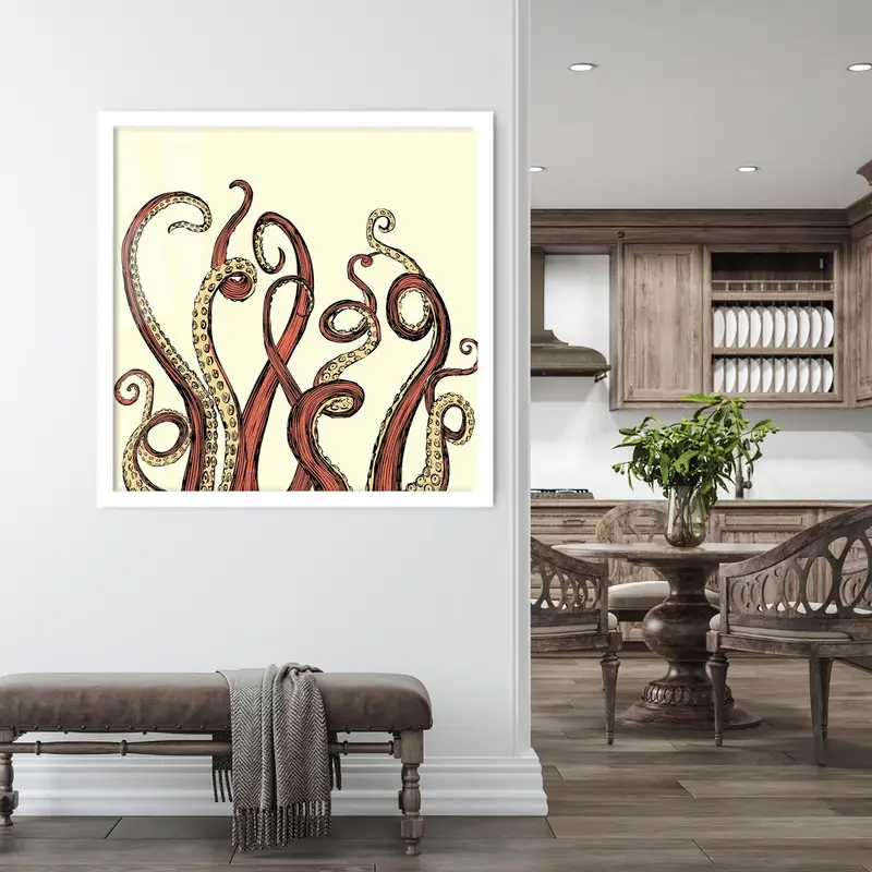 Trendy Octopus Tentacle Printed Glass - Elegant Abstract Design