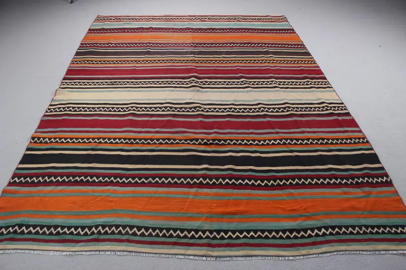 Lila Ombré-Teppich, 6,7 x 9,1 Fuß, elegantes Dekor