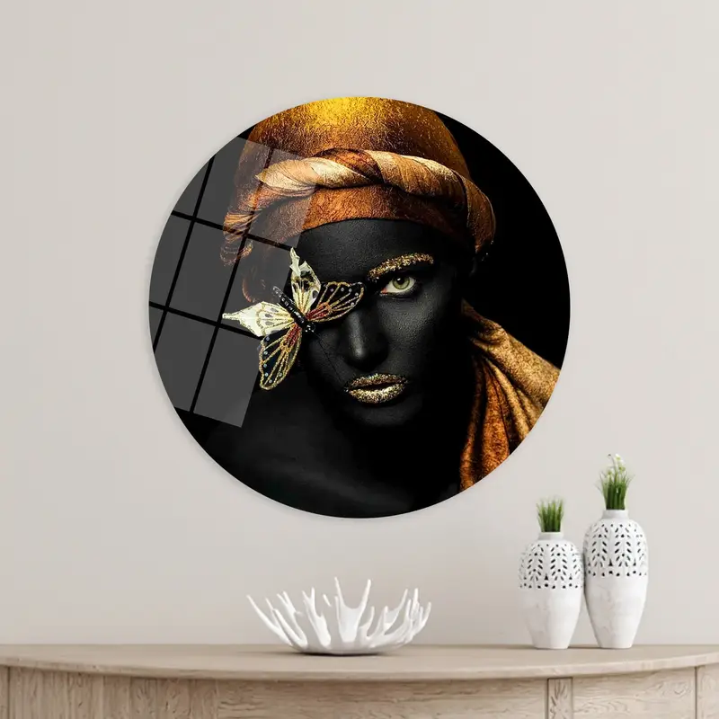 Shimmery Gold African Woman Canvas Print - Elegant Decor