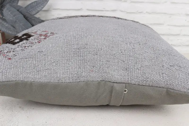 Patio Cushion, Pillow Case, 22x22 Gray Cushion, Interior Designer Pillow, Home Decor Pillow, Ethnical Kilim Rug Pillow, Ethnic Throw Cushion - 5