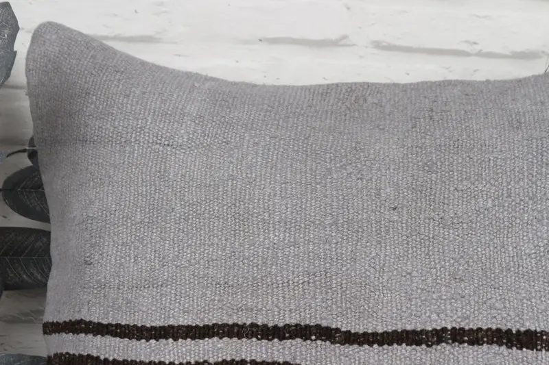 Patio Cushion, Pillow Case, 22x22 Gray Cushion, Interior Designer Pillow, Home Decor Pillow, Ethnical Kilim Rug Pillow, Ethnic Throw Cushion - 2