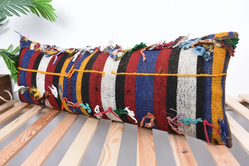 Antique Pillows, Seat Pillow Cover, 12x36 White Cushion, Handmade Kilim Cushion, Cushion, Kilim Pillow, Vintage Kilim Pillow Cushion Cover - 5
