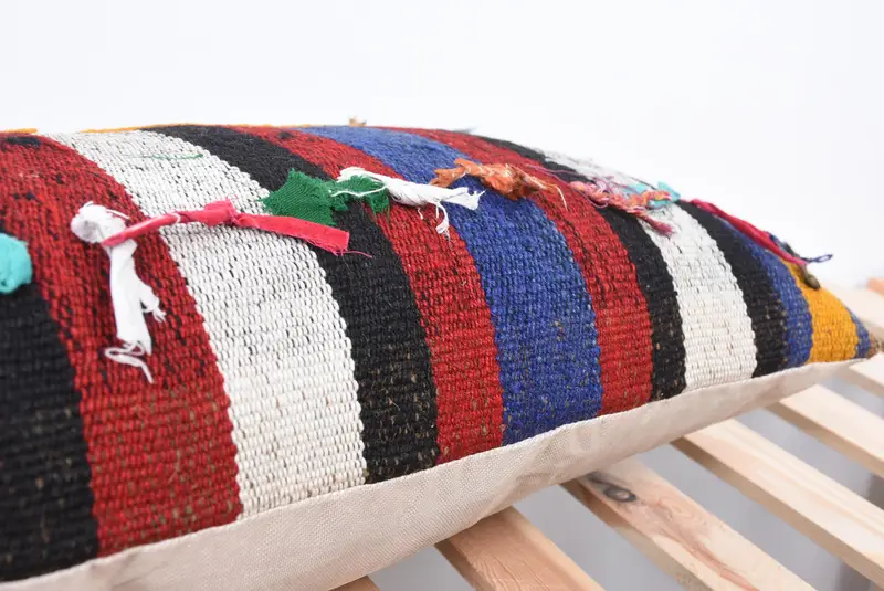 Antique Pillows, Seat Pillow Cover, 12x36 White Cushion, Handmade Kilim Cushion, Cushion, Kilim Pillow, Vintage Kilim Pillow Cushion Cover - 7