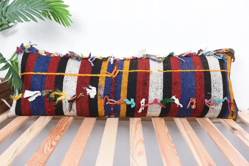 Antique Pillows, Seat Pillow Cover, 12x36 White Cushion, Handmade Kilim Cushion, Cushion, Kilim Pillow, Vintage Kilim Pillow Cushion Cover - 1